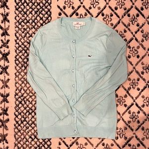 Vineyard vines teal button up sweater